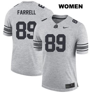 Women's NCAA Ohio State Buckeyes Luke Farrell #89 College Stitched Authentic Nike Gray Football Jersey NP20U80RB